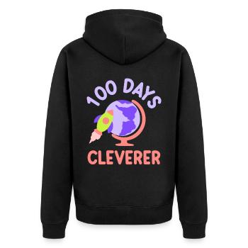 100 Days of Clever Sayings Sweet Team Funny - Unisex Premium Organic Zip Hoodie - black - Back - Nico (187cm)