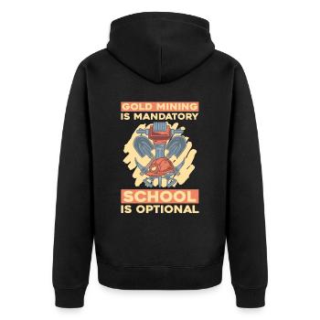 Gold Mining Gold Mine - Unisex Premium Organic Zip Hoodie - black - Back - Nico (187cm)
