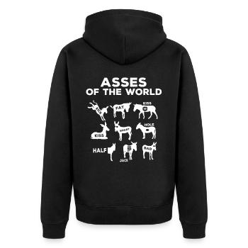 Ânes du monde, ânes - Veste à capuche bio Premium Unisexe - noir - Dos - Nico (187cm)