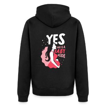 Ja Da Ist Ein Baby Drin Süß Baby Inside Schwanger - Unisex Premium Bio Zip Hoodie - Schwarz - Hinten - Nico (187cm)
