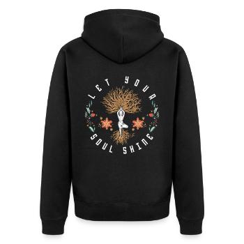 Mettez votre âme briller, chakra Astrologie - Veste à capuche bio Premium Unisexe - noir - Dos - Nico (187cm)