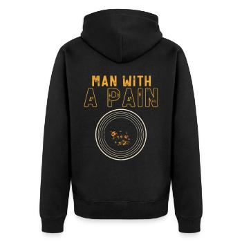 Goldschwenk, Goldgräber - Unisex Premium Bio Zip Hoodie - Schwarz - Hinten - Nico (187cm)