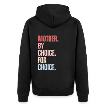 Mother By Choice For Choice Feministin - Unisex Premium Bio Zip Hoodie - Schwarz - Hinten - Nico (187cm)