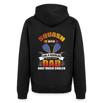Cool Squash Dad Squash Spieler Vater - Unisex Premium Bio Zip Hoodie - Schwarz - Hinten - Nico (187cm)