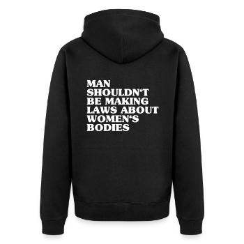 L’homme ne devrait pas faire de lois sur le corps des femmes - Veste à capuche bio Premium Unisexe - noir - Dos - Nico (187cm)