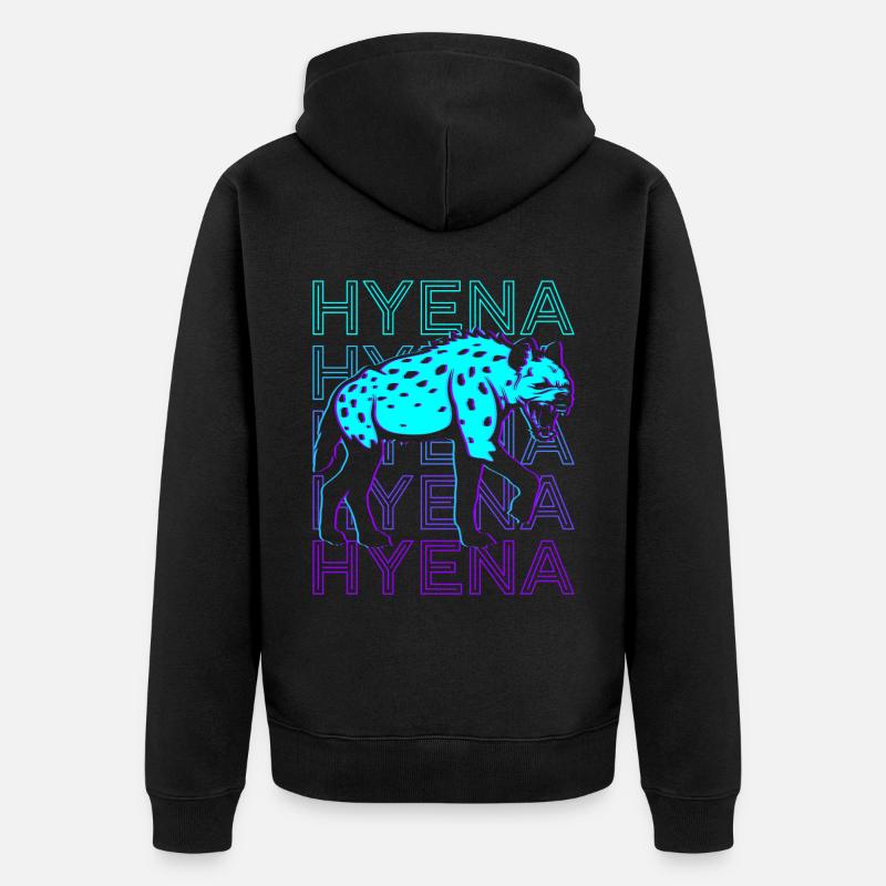 Hyène Rétro - Veste à capuche bio Premium Unisexe - noir