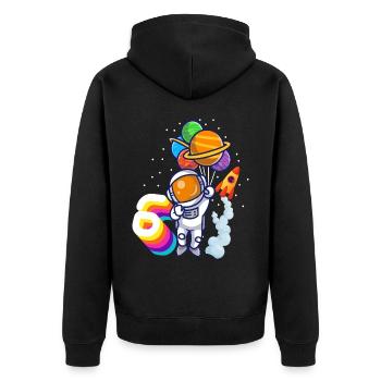 Astronaut 9. Geburtstag Weltraum Jungen Geschenk - Unisex Premium Bio Zip Hoodie - Schwarz - Hinten - Nico (187cm)