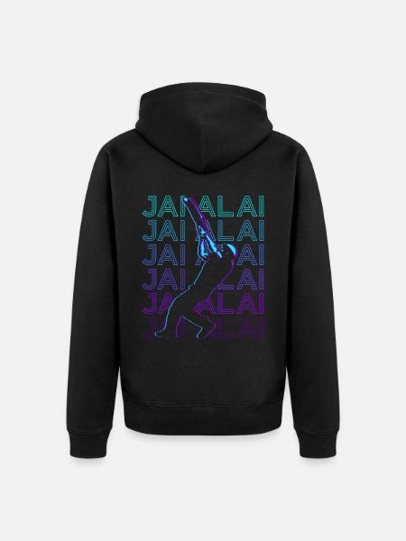 Jai Alai Player Retro - Unisex Premium Organic Zip Hoodie - black