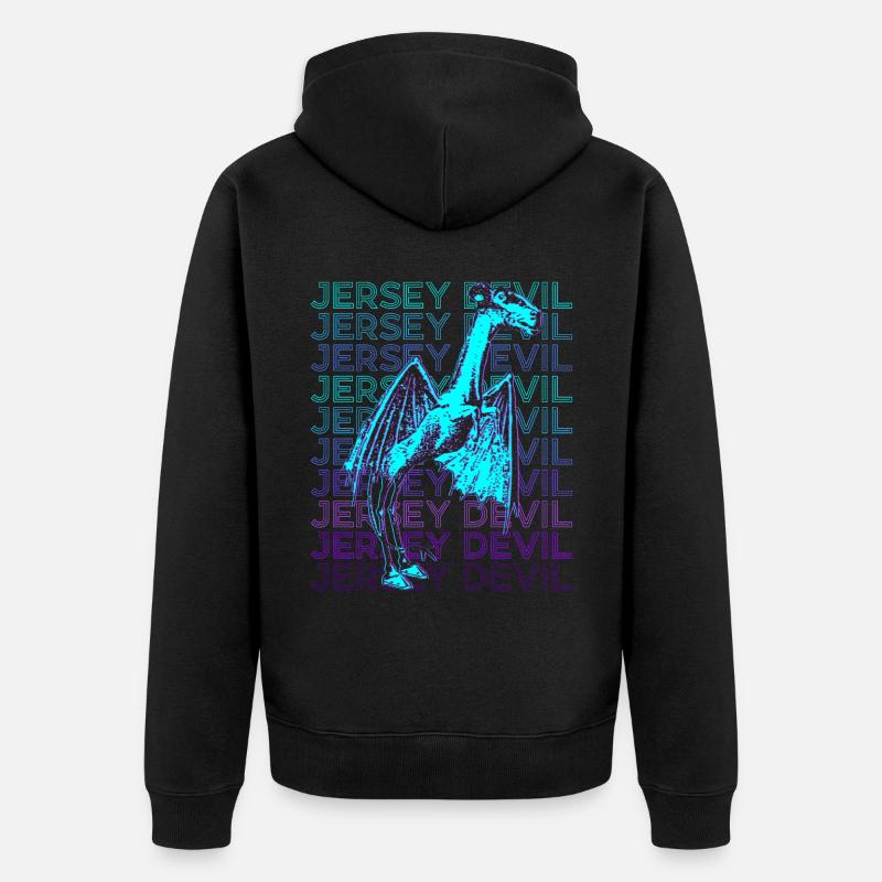 Jersey Devil Cryptozoologie Rétro - Veste à capuche bio Premium Unisexe - noir
