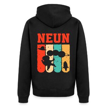 Astronaut 9. Geburtstag Weltraum Jungen Geschenk - Unisex Premium Bio Zip Hoodie - Schwarz - Hinten - Nico (187cm)