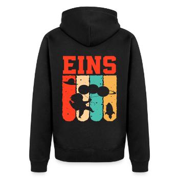 Astronaut 1. Geburtstag Weltraum Jungen Geschenk - Unisex Premium Bio Zip Hoodie - Schwarz - Hinten - Nico (187cm)