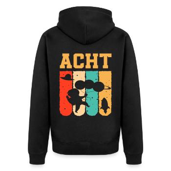 Astronaut 8. Geburtstag Weltraum Jungen Geschenk - Unisex Premium Bio Zip Hoodie - Schwarz - Hinten - Nico (187cm)