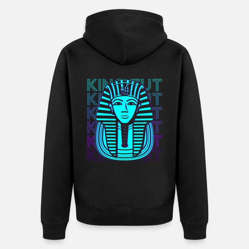 Roi Toutankhamon Pharaon égyptien - Veste à capuche bio Premium Unisexe - noir