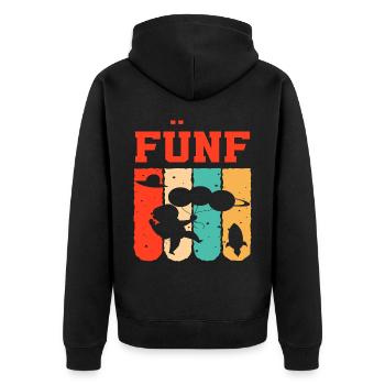 Astronaut 5. Geburtstag Weltraum Jungen Geschenk - Unisex Premium Bio Zip Hoodie - Schwarz - Hinten - Nico (187cm)