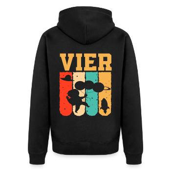 Astronaut 4. Geburtstag Weltraum Jungen Geschenk - Unisex Premium Bio Zip Hoodie - Schwarz - Hinten - Nico (187cm)