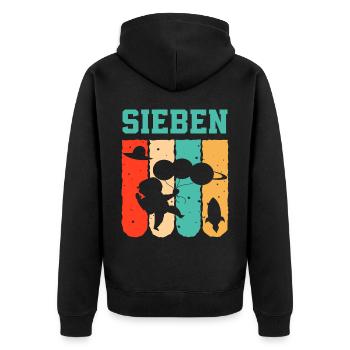 Astronaut 7. Geburtstag Weltraum Jungen Geschenk - Unisex Premium Bio Zip Hoodie - Schwarz - Hinten - Nico (187cm)