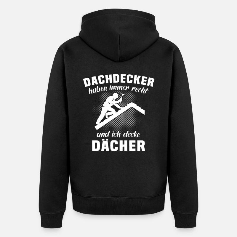 Dachdecker Dachspengler Dachdecken Dachklempner - Unisex Premium Bio Zip Hoodie - Schwarz