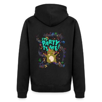 Frog celebrates children's birthday party baby - Unisex Premium Organic Zip Hoodie - black - Back - Nico (187cm)