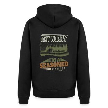 Camping Camping Holiday Tent Gift - Unisex Premium Organic Zip Hoodie - black - Back - Nico (187cm)