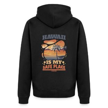 Hawaii Urlaub Aloha Sommer Hawaiian Geschenk - Unisex Premium Bio Zip Hoodie - Schwarz - Hinten - Nico (187cm)