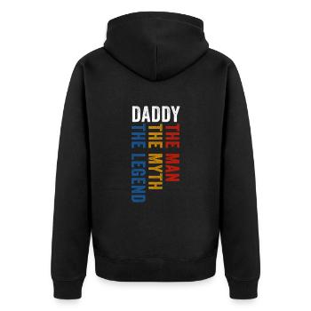 Papa The man of myth the legend Father - Unisex Premium Organic Zip Hoodie - black - Back - Nico (187cm)