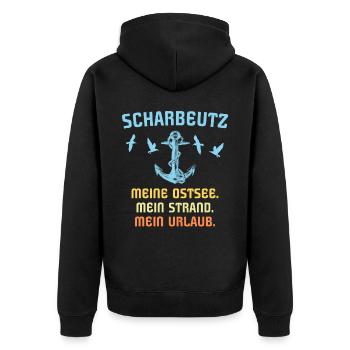 Scharbeutz Ostsee Scharbeutzer Souvenir - Unisex Premium Bio Zip Hoodie - Schwarz - Hinten - Nico (187cm)
