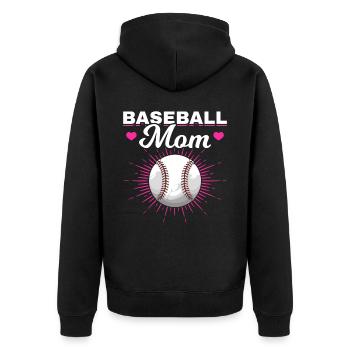 Baseball Mutter Frauen Baseball Mama - Unisex Premium Bio Zip Hoodie - Schwarz - Hinten - Nico (187cm)