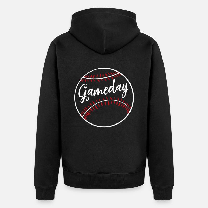 Journée du match de baseball - Veste à capuche bio Premium Unisexe - noir