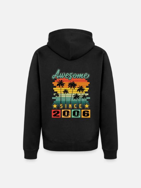 Awesome Since 2006 - Unisex Premium Organic Zip Hoodie - black