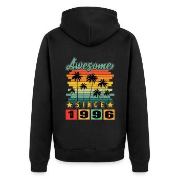 Awesome Since 1996 - Unisex Premium Organic Zip Hoodie - black - Back - Nico (187cm)