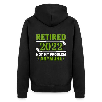 Golfeur à la retraite 2022 plus mon problème - Veste à capuche bio Premium Unisexe - noir - Dos - Nico (187cm)