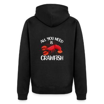 Languste - Unisex Premium Bio Zip Hoodie - Schwarz - Hinten - Nico (187cm)