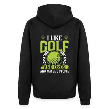 J’aime le golf et les chiens drôles en disant golfeur - Veste à capuche bio Premium Unisexe - noir - Dos - Nico (187cm)