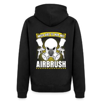 Autolackierer Lackierer Maler Airbrush - Unisex Premium Bio Zip Hoodie - Schwarz - Hinten - Nico (187cm)