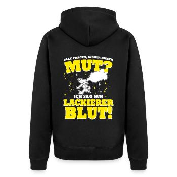 Autolackierer Lackierer Airbrush - Unisex Premium Bio Zip Hoodie - Schwarz - Hinten - Nico (187cm)