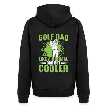 Papa de golf comme un papa normal mais golfeur cool - Veste à capuche bio Premium Unisexe - noir - Dos - Nico (187cm)