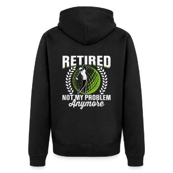Le golfeur à la retraite n’est plus mon problème - Veste à capuche bio Premium Unisexe - noir - Dos - Nico (187cm)