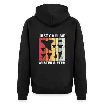 Paleontologist Designs Fossil Hunter Student - Unisex Premium Organic Zip Hoodie - black - Back - Nico (187cm)