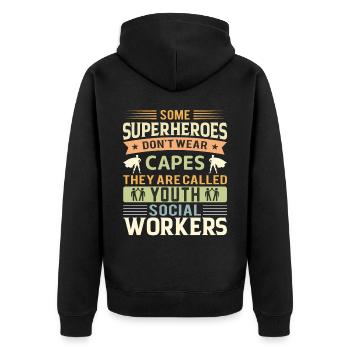 Certains super-héros ne portent pas de capes - Veste à capuche bio Premium Unisexe - noir - Dos - Nico (187cm)