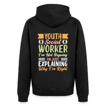 Travailleur social pour les jeunes Je ne discute pas - Veste à capuche bio Premium Unisexe - noir - Dos - Nico (187cm)