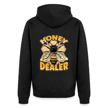 Marchand de miel Apiculteur Abeille Murmure Abeilles Abeilles Abeilles Abeille - Veste à capuche bio Premium Unisexe - noir - Dos - Nico (187cm)
