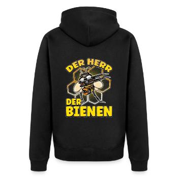 Herr Der Bienen Imker Bienenflüster Biene - Unisex Premium Bio Zip Hoodie - Schwarz - Hinten - Nico (187cm)