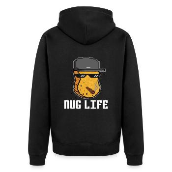 Nug Life Nugget Lover Chicken Nuggets Fast Food - Unisex Premium Organic Zip Hoodie - black - Back - Nico (187cm)