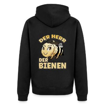 Herr Der Bienen Imker Bienenflüster Biene - Unisex Premium Bio Zip Hoodie - Schwarz - Hinten - Nico (187cm)