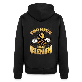 Herr Der Bienen Imker Bienenflüster Biene - Unisex Premium Bio Zip Hoodie - Schwarz - Hinten - Nico (187cm)
