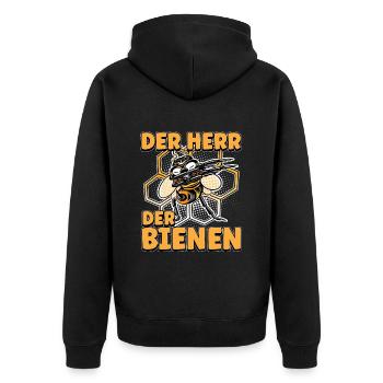 Herr Der Bienen Imker Bienenflüster Biene - Unisex Premium Bio Zip Hoodie - Schwarz - Hinten - Nico (187cm)