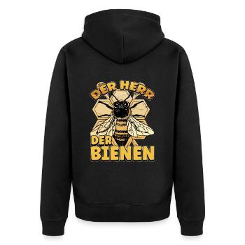 Herr Der Bienen Imker Bienenflüster Biene - Unisex Premium Bio Zip Hoodie - Schwarz - Hinten - Nico (187cm)