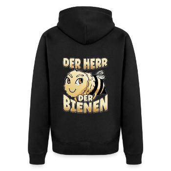 Herr Der Bienen Imker Bienenflüster Biene - Unisex Premium Bio Zip Hoodie - Schwarz - Hinten - Nico (187cm)