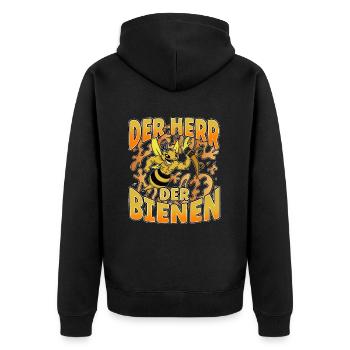 Herr Der Bienen Imker Bienenflüster Biene - Unisex Premium Bio Zip Hoodie - Schwarz - Hinten - Nico (187cm)