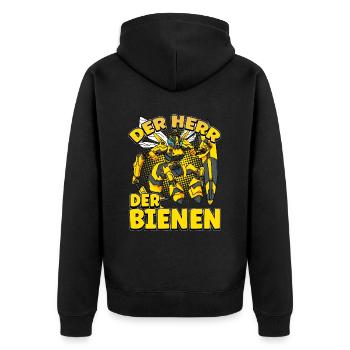 Herr Der Bienen Imker Bienenflüster Biene - Unisex Premium Bio Zip Hoodie - Schwarz - Hinten - Nico (187cm)